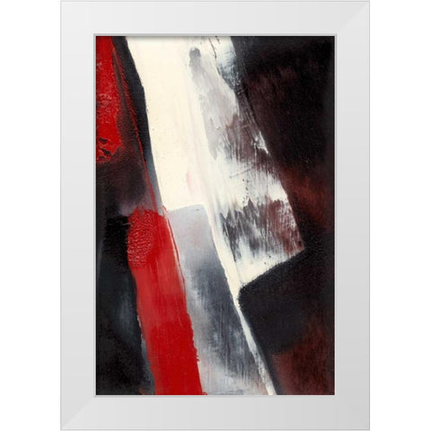Red Streak I White Modern Wood Framed Art Print by Gordon, Sharon