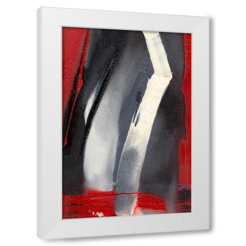 Red Streak III White Modern Wood Framed Art Print by Gordon, Sharon