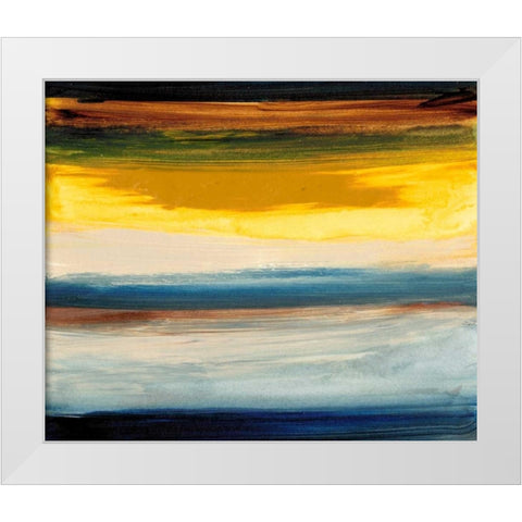 Land and Sky I White Modern Wood Framed Art Print by Gordon, Sharon