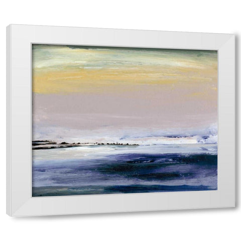 Amethyst Horizon White Modern Wood Framed Art Print by Gordon, Sharon