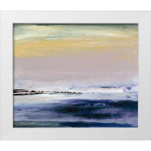 Amethyst Horizon White Modern Wood Framed Art Print by Gordon, Sharon