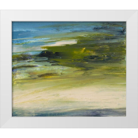 Rivers Edge White Modern Wood Framed Art Print by Gordon, Sharon