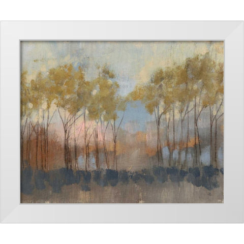 Ochre Treeline II White Modern Wood Framed Art Print by Goldberger, Jennifer