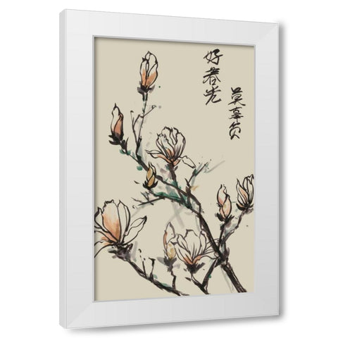 Mandarin Magnolia I White Modern Wood Framed Art Print by Wang, Melissa