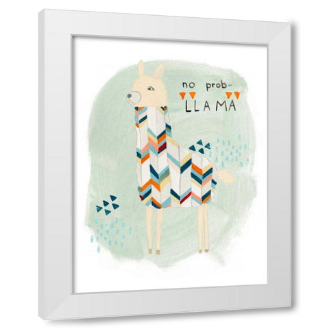 Llama Squad I White Modern Wood Framed Art Print by Vess, June Erica