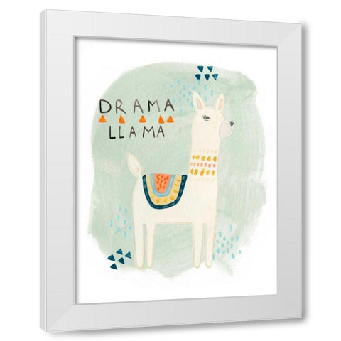 Llama Squad II White Modern Wood Framed Art Print by Vess, June Erica