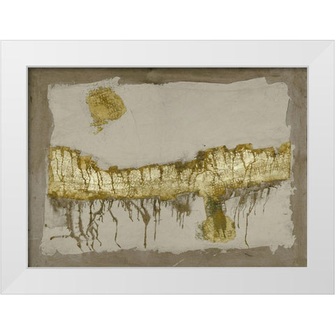 Gilded Neutral Ravine VII White Modern Wood Framed Art Print by Goldberger, Jennifer