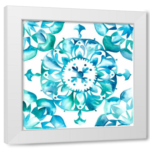 Meditation Tiles I White Modern Wood Framed Art Print by Zarris, Chariklia