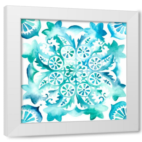 Meditation Tiles II White Modern Wood Framed Art Print by Zarris, Chariklia