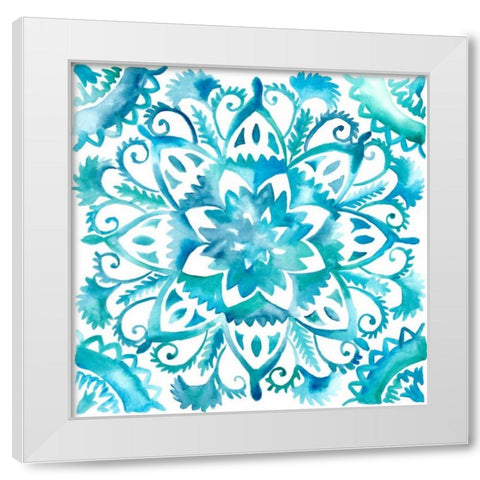 Meditation Tiles IV White Modern Wood Framed Art Print by Zarris, Chariklia