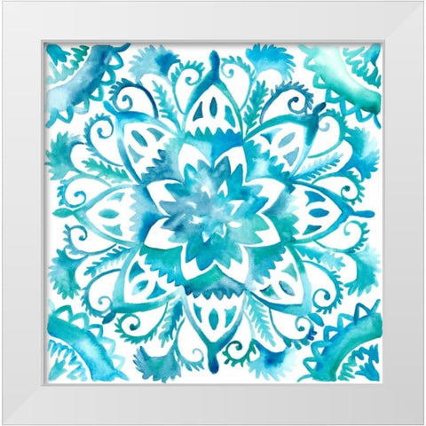 Meditation Tiles IV White Modern Wood Framed Art Print by Zarris, Chariklia