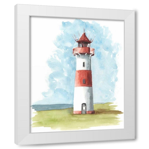 Watercolor Lighthouse II White Modern Wood Framed Art Print by McCavitt, Naomi