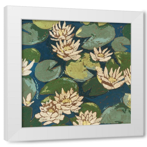 Water Flowers II White Modern Wood Framed Art Print by Meagher, Megan