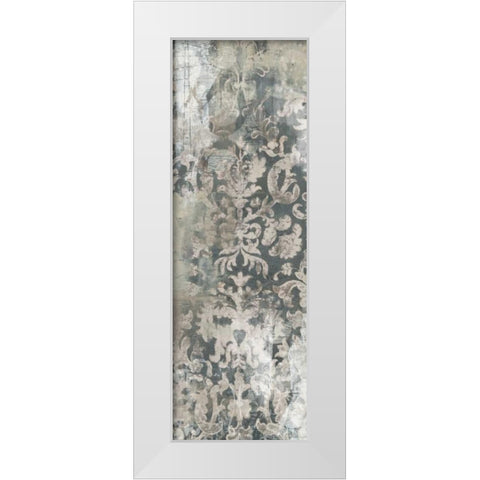 Weathered Damask Panel I White Modern Wood Framed Art Print by Vess, June Erica