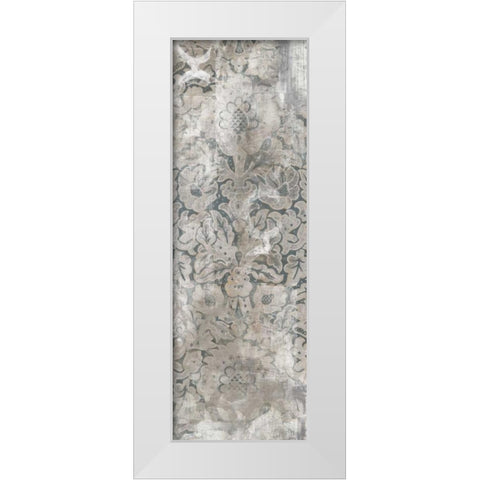 Weathered Damask Panel III White Modern Wood Framed Art Print by Vess, June Erica