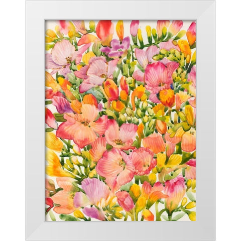 Wildflower Study II White Modern Wood Framed Art Print by OToole, Tim