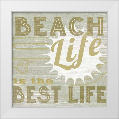 A Little Beachy II White Modern Wood Framed Art Print by Vess, June Erica