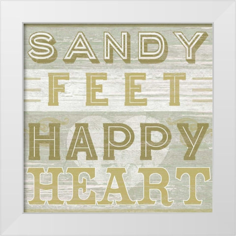 A Little Beachy III White Modern Wood Framed Art Print by Vess, June Erica