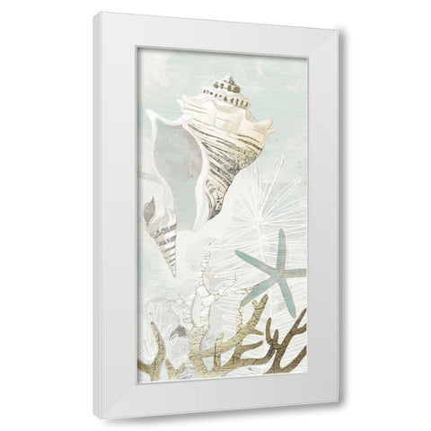 Golden Reef Panel I White Modern Wood Framed Art Print by Vess, June Erica