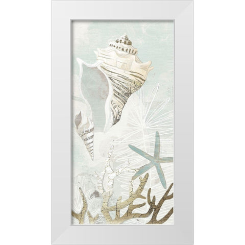 Golden Reef Panel I White Modern Wood Framed Art Print by Vess, June Erica