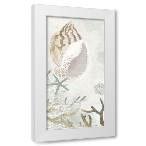 Golden Reef Panel II White Modern Wood Framed Art Print by Vess, June Erica
