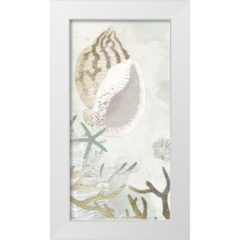 Golden Reef Panel II White Modern Wood Framed Art Print by Vess, June Erica