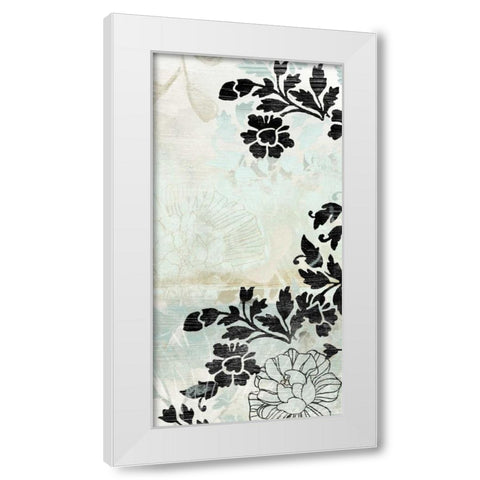 Metallic Flower Garden I White Modern Wood Framed Art Print by Vess, June Erica