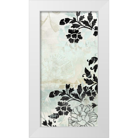 Metallic Flower Garden I White Modern Wood Framed Art Print by Vess, June Erica