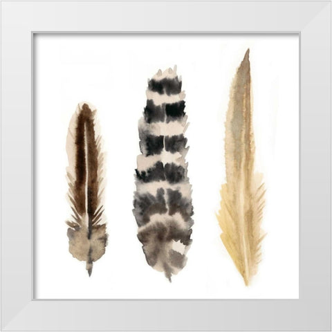 Watercolor Plumes II White Modern Wood Framed Art Print by McCavitt, Naomi