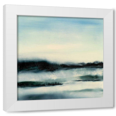 Aqueous Scape  White Modern Wood Framed Art Print by Gordon, Sharon