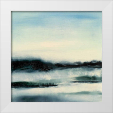 Aqueous Scape  White Modern Wood Framed Art Print by Gordon, Sharon