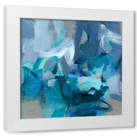 Abstract Blues II White Modern Wood Framed Art Print by Long, Christina