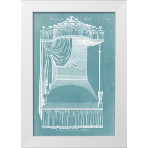 Design for a Bed I White Modern Wood Framed Art Print by Hepplewhite