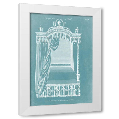 Design for a Bed II White Modern Wood Framed Art Print by Hepplewhite
