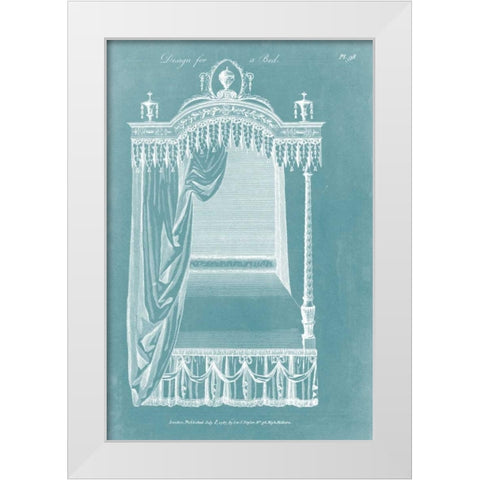 Design for a Bed II White Modern Wood Framed Art Print by Hepplewhite