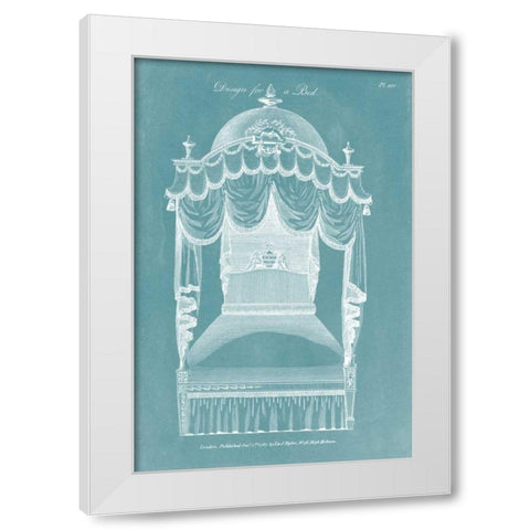 Design for a Bed III White Modern Wood Framed Art Print by Hepplewhite