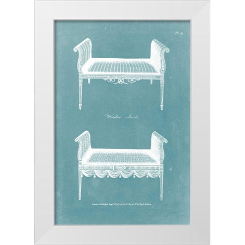 Design for a Window Seat I White Modern Wood Framed Art Print by Hepplewhite