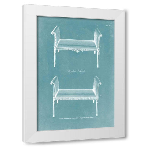 Design for a Window Seat II White Modern Wood Framed Art Print by Hepplewhite