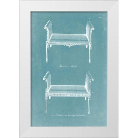 Design for a Window Seat II White Modern Wood Framed Art Print by Hepplewhite