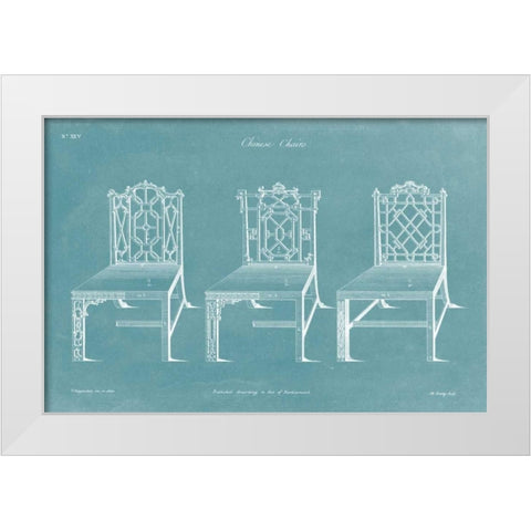 Design for a Chair I White Modern Wood Framed Art Print by Chippendale, Thomas