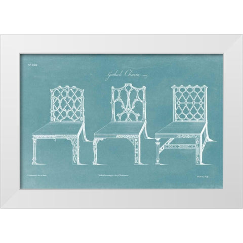 Design for a Chair II White Modern Wood Framed Art Print by Chippendale, Thomas