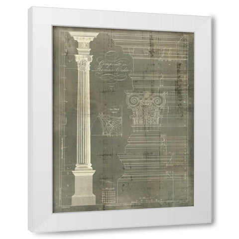Column Blueprint I White Modern Wood Framed Art Print by Sheraton, Thomas