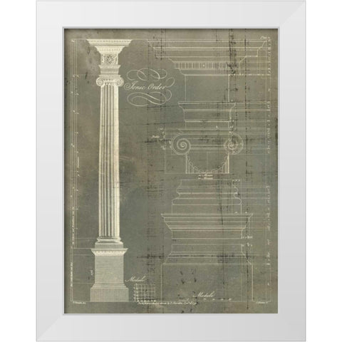 Column Blueprint II White Modern Wood Framed Art Print by Sheraton, Thomas