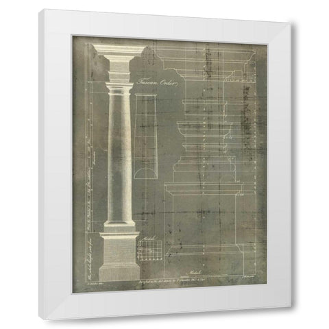 Column Blueprint III White Modern Wood Framed Art Print by Sheraton, Thomas