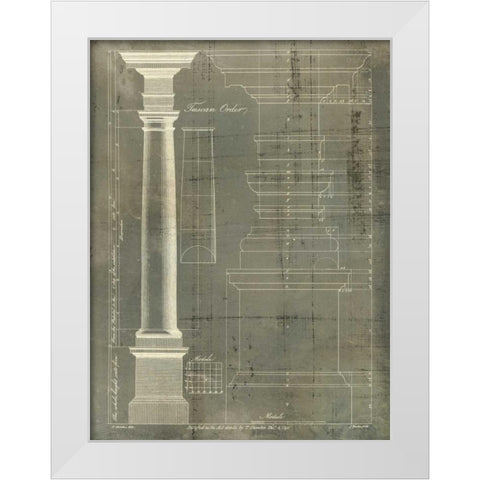 Column Blueprint III White Modern Wood Framed Art Print by Sheraton, Thomas