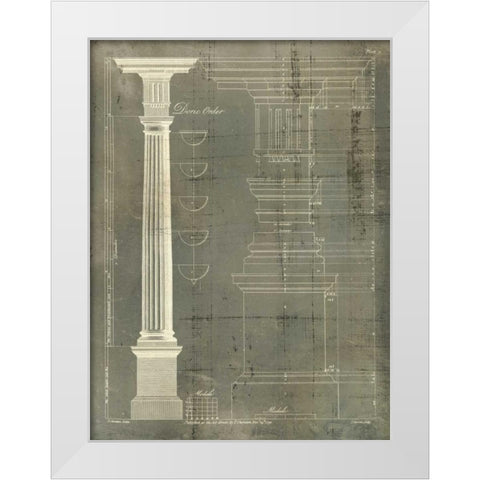 Column Blueprint IV White Modern Wood Framed Art Print by Sheraton, Thomas