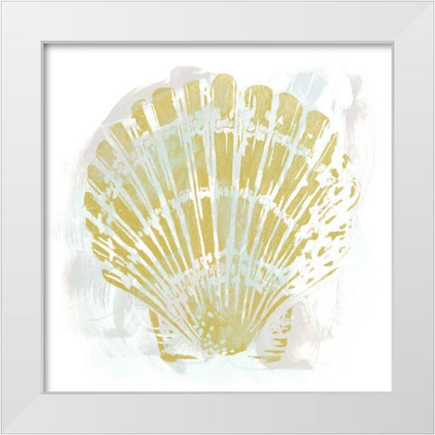 Seaside Blockprints I White Modern Wood Framed Art Print by Vess, June Erica