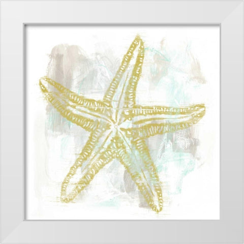 Seaside Blockprints IV White Modern Wood Framed Art Print by Vess, June Erica