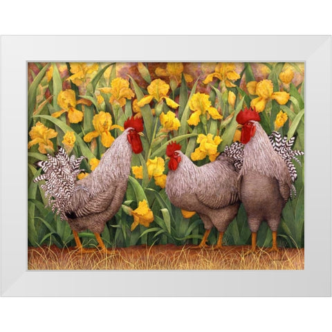 Roosters en Place II White Modern Wood Framed Art Print by Matcham, Marcia