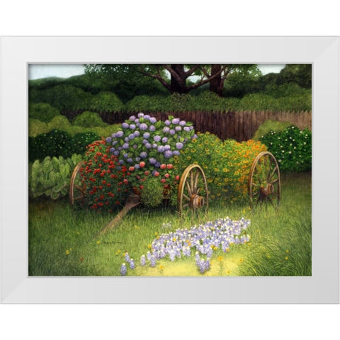 Flower Wagon White Modern Wood Framed Art Print by Matcham, Marcia